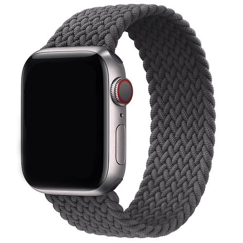 Bracelet Pour Apple Watch 42mm/44mm/45mm/49mm Series Ultra 8 Se 7 6 5 4 3 2 1 - Boucle Unique Tressé Gris Foncé - Taille S - E.F.Connection