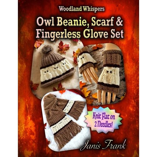 Owl Beanie, Scarf And Fingerless Glove Set