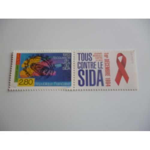 Timbre "Tous Contre Le Sida".
