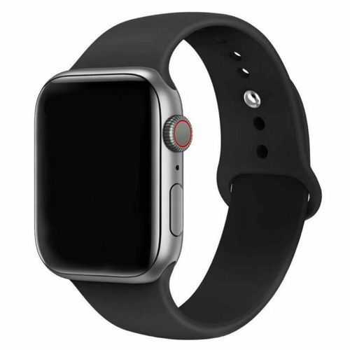 Bracelet Pour Apple Watch 42mm/44mm/45mm/49mm Series Ultra 8 Se 7 6 5 4 3 2 1 - Boucle Classique Souple Noir - Taille S/M - E.F.Connection