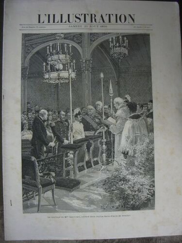 L'illustration. N°2478 - Le Mariage De Canrobert Célébré Dans L'église Saint Pierre De Chaillot (Gravure ).