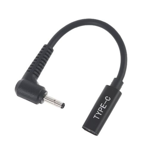 Câble de chargement noir Type C femelle vers DC 4.0x1.7mm, 20V pour ordinateur portable