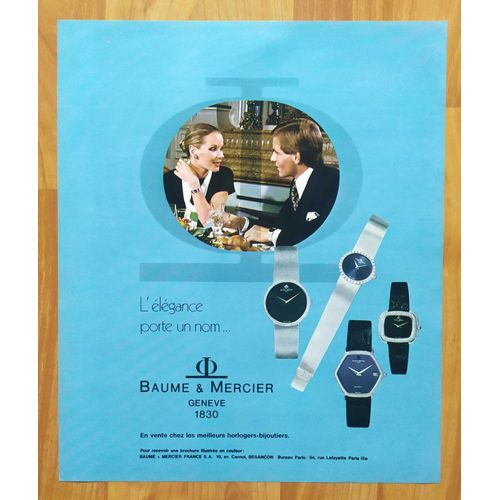 Publicité Papier - Montres Baume & Mercier De 1978