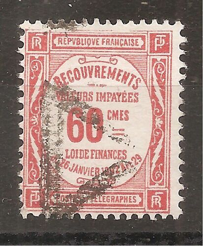 Taxe 48 (1908) Recouvrements Valeurs Impayées 60c Rouge Oblitéré (Cote 5e) (7774)