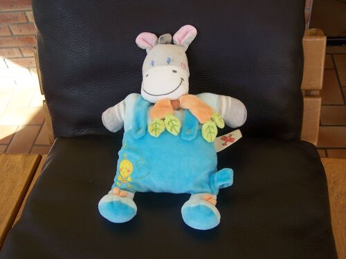 Doudou Semi Plat Nicotoy Zebre Girafe Ane Attache Tetine