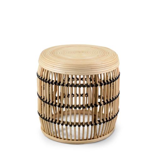 Table Basse En Rotin Bicolore Ø 46 Cm