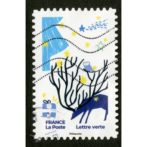 Timbre Oblitéré Cerf, France, La Poste, Lettre Verte