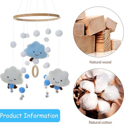 Mobile Musical Berceau Bébé,Cloche De Lit Pour Bébé Cadeau Pour Nouveauné Fille Et Garçon