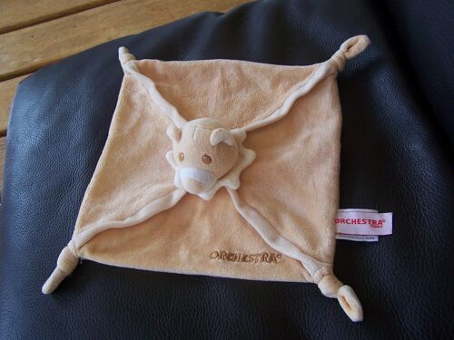 Doudou Plat Ours Orchestra Beige Et Creme Noeuds