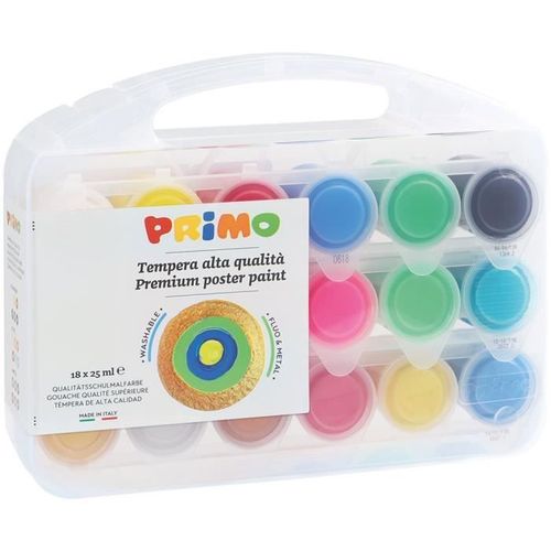Primo 258tb18fmp Gouache Liquide Fluo Et Métallisée. Mallette Multifunction. 18 Couleurs De 25 Ml.