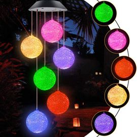 Solaire Carillon Éolien LED Lampe Carillon à Vent Solaire Carillon Lumière Changeant Couleurs pour Jardin Patio Porch Décoration
