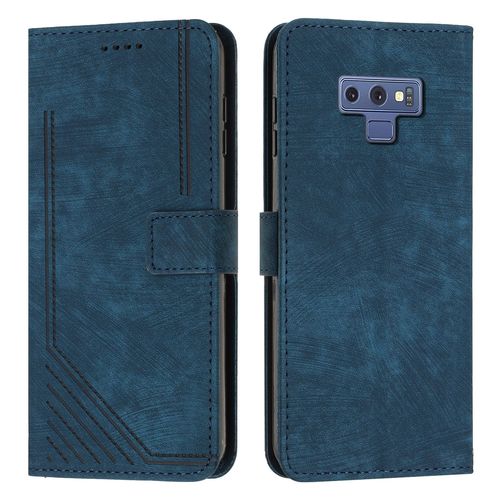 Coque Pour Samsung Galaxy Note 9,Etui De Samsung Galaxy Note 9 Premium En Cuir Pochette Protection,Étui Pour Samsung Galaxy Note 9 Portefeuille Rabat Clapet Case,Bleu