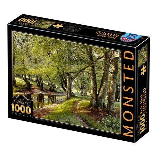 Peder Mørk Mønsted - A Summer Day In The Forest With Deer In The Background - Puzzle 1000 Pièces