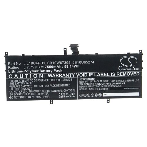 vhbw Batterie compatible avec Lenovo Yoga C640 13, C640 13IML ordinateur portable Notebook (7550mAh, 7,7V, Li-polymère)