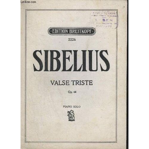 Valse Triste - Op.44 - Piano Solo.