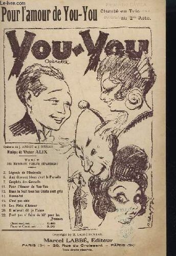 You - You N°11 - Operette En 3 Actes - Pour L'amour De You You.
