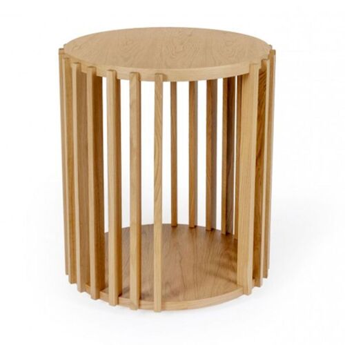 Table d'Appoint Design "Drume" 58cm Chêne