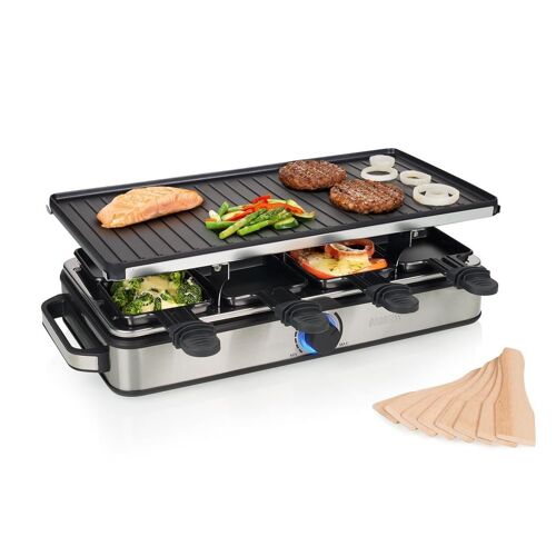 Appareil À Raclette Pour 8 Personnes Multifonctions 1400w Gris Noir
