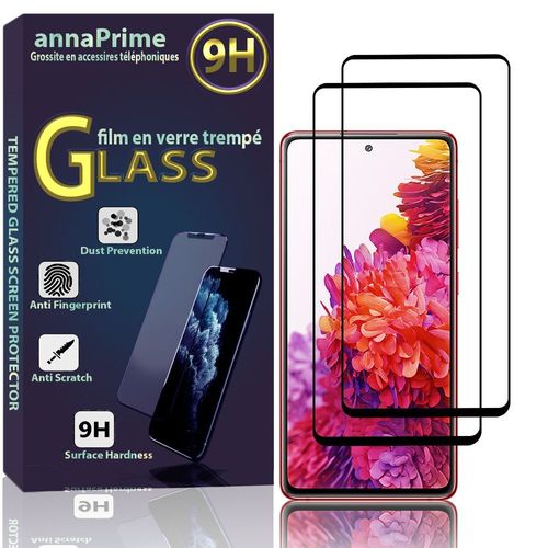 Lot / Pack de 2 Films Verre Trempé Pour Samsung Galaxy S20 FE/ S20 FE 4G/ S20 FE 5G/ S20 Fan Edition/ S20 Lite 6.5" de protection d'écran - Couleur NOIR