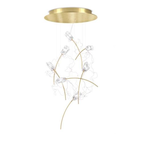 Slamp Lampe À Suspension Tulip 7 Round (Prisme / Laiton - Lentiflex® / Goldflex®)