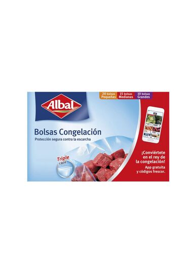 Sacs De Congélation Albal 3 Tailles 45 Unités (20pq+15med+10large)