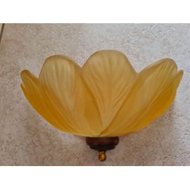 Applique Lampe Murale Jaune Verre Dépoli