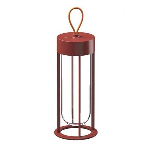 Flos Lampe De Table In Vitro Unplugged (2700k, Terre Cuite - Aluminium Et Verre)
