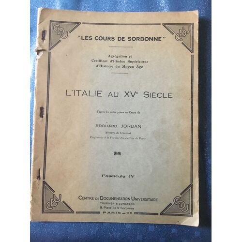 L'italie Au Xve Siècle (Fascicule 4)