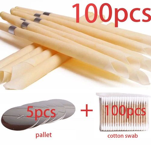 Bougies Auriculaires En Cire D'abeille, Outil D'élimination De La Cire, Aromathérapie Indienne, Thérapie Naturelle, 10 À 100 Pièces 100pcs 