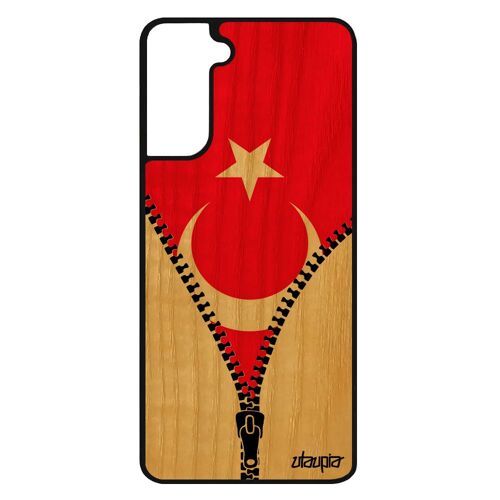 Coque Pour S21+ Plus Bois Silicone Drapeau Turquie Turc Coupe Du Monde Football Basket Telephone Smartphone Antichoc Samsung Galaxy