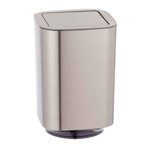 Poubelle à couvercle oscillant design Auron - 5,5 L - Chrome