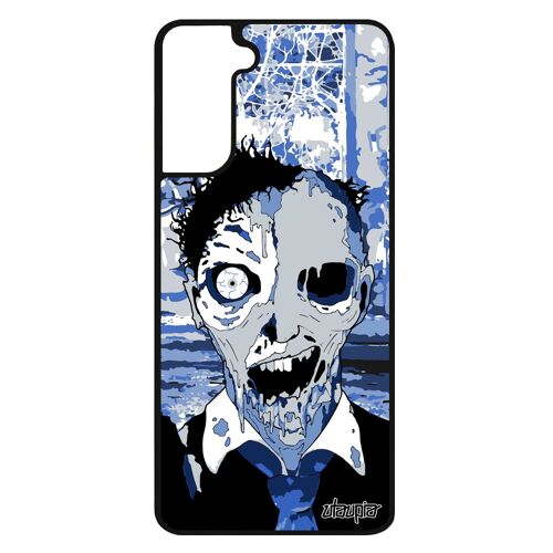 Coque silicone zombie Samsung Galaxy S21+ Plus design Bleu antichoc horreur squelette fin du monde immeuble portable mobile ville de