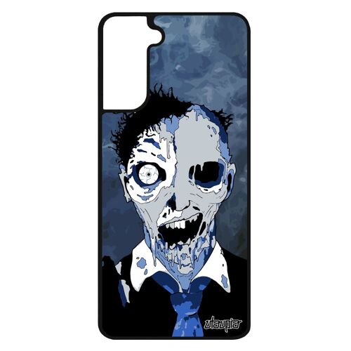 Coque S21+ Plus Silicone Zombie Horreur Epouvante Noir Halloween Gore Nuage Bumper Mort Vivant Bleu Telephone Fantome Samsung Galaxy