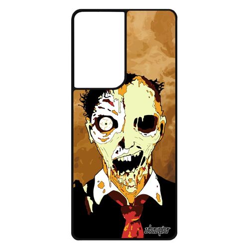 Coque Samsung S21 Ultra silicone zombie halloween terrifiant fin du monde horreur revenant brouillard Orange mort vivant case galaxy