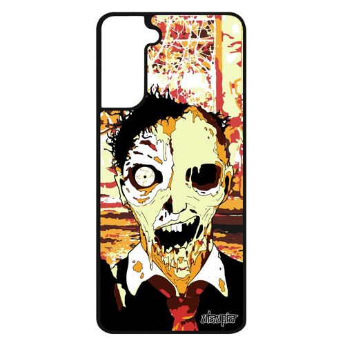 Coque pour Galaxy S21+ Plus silicone zombie personnalisé halloween noir immeuble garcon revenant case mort vivant gore ville Samsung