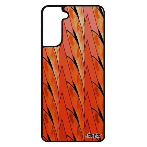 Coque en silicone pour S21+ Plus marbre acrylique case design geometrique motif bumper texture mobile orange original Samsung galaxy