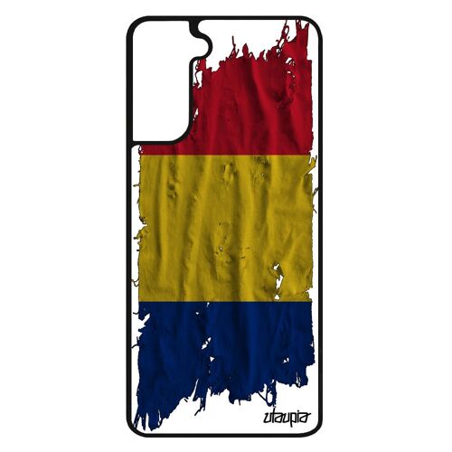 Coque Galaxy S21+ Plus Silicone Drapeau Roumanie Roumain Foot Jeux Olympiques Unique Case Coupe Du Monde Jo Metal Football Samsung