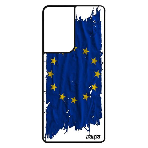 Coque S21 Ultra Silicone Drapeau Europeen Europe Ue Aluminium Tissu Portable Union Europeenne Noir Telephone Design Samsung Galaxy