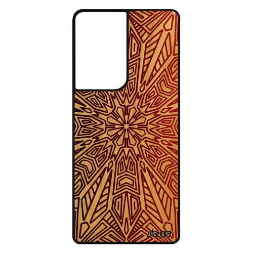 Coque S21 Ultra En Bois Silicone Mandala Indien Imprimé Cadeau Saint Valentin Tibet Nepal Telephone De Made In France Samsung Galaxy