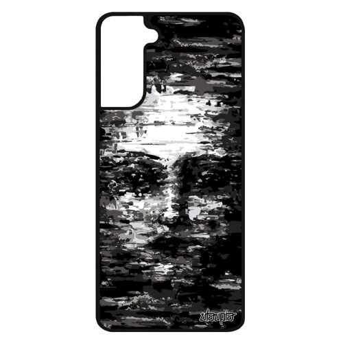 Coque S21+ Plus En Silicone Portrait Smartphone Peinture Artistique Dessin Gris Garcon Etui Art Noir Visage Femme Samsung Galaxy
