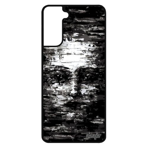 Coque pour Galaxy S21 silicone portrait personnalisé art telephone pas cher halloween femme noir peinture garcon artistique Samsung