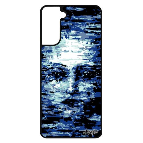 Coque Samsung Galaxy S21+ Plus silicone portrait visage paranormal etui Bleu art 4G artistique case homme femme creation design