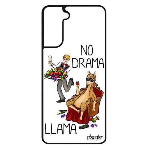 Coque Pour Samsung S21+ Plus En Silicone No Drama Lama Cartoon Telephone Llama Animaux Rigide De Protection Drole Dramallama Galaxy