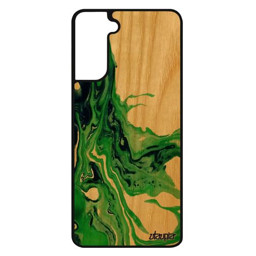 Coque Pour Galaxy S21+ Plus Bois Silicone Peinture Marbre Artisanat Personnalisé Art Antichoc Cover Nature Telephone Coloré Samsung