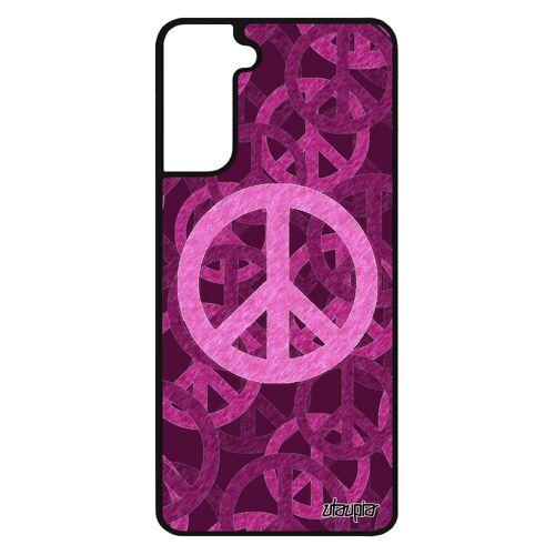 Coque de protection S21 silicone Peace and love femme image & antichoc harmonie Tattoo dessin Rose made in France Samsung galaxy