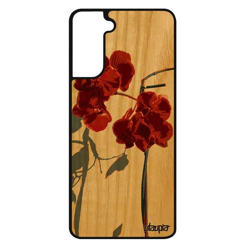 Coque Orchidée Fleur Samsung Galaxy S21+ Plus Bois Silicone Plante Femme Personnalisé Tropical Peinture Love Jolie De Made In France