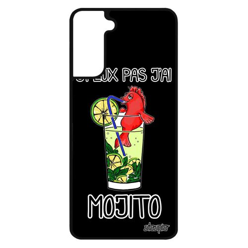 Coque S21 silicone j'peux pas j'ai mojito drole bd humoristique bourré humour Noir etui comique 4G de made in France Samsung galaxy