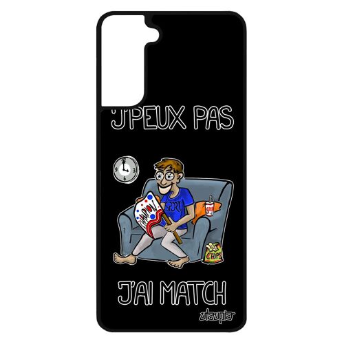 Coque Samsung Galaxy S21 silicone j'peux pas j'ai match coupe du monde drole coupe d'europe rigide portable je jpeux football noir