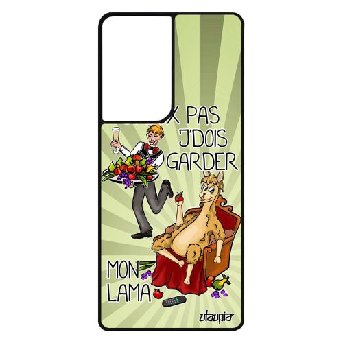 Coque Silicone Pour Samsung S21 Ultra J'peux Pas J'dois Garder Mon Lama Smartphone Texte Portable Unique Cartoon Tpu Bd Je De Galaxy