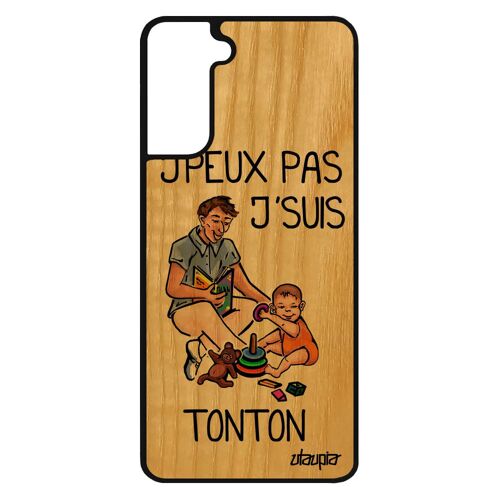 Coque En Bois Humour J'peux Pas J'suis Tonton Samsung S21 Silicone Bande Dessinée Personnalisé Je Enfant Souple Jpeux Oncle Galaxy
